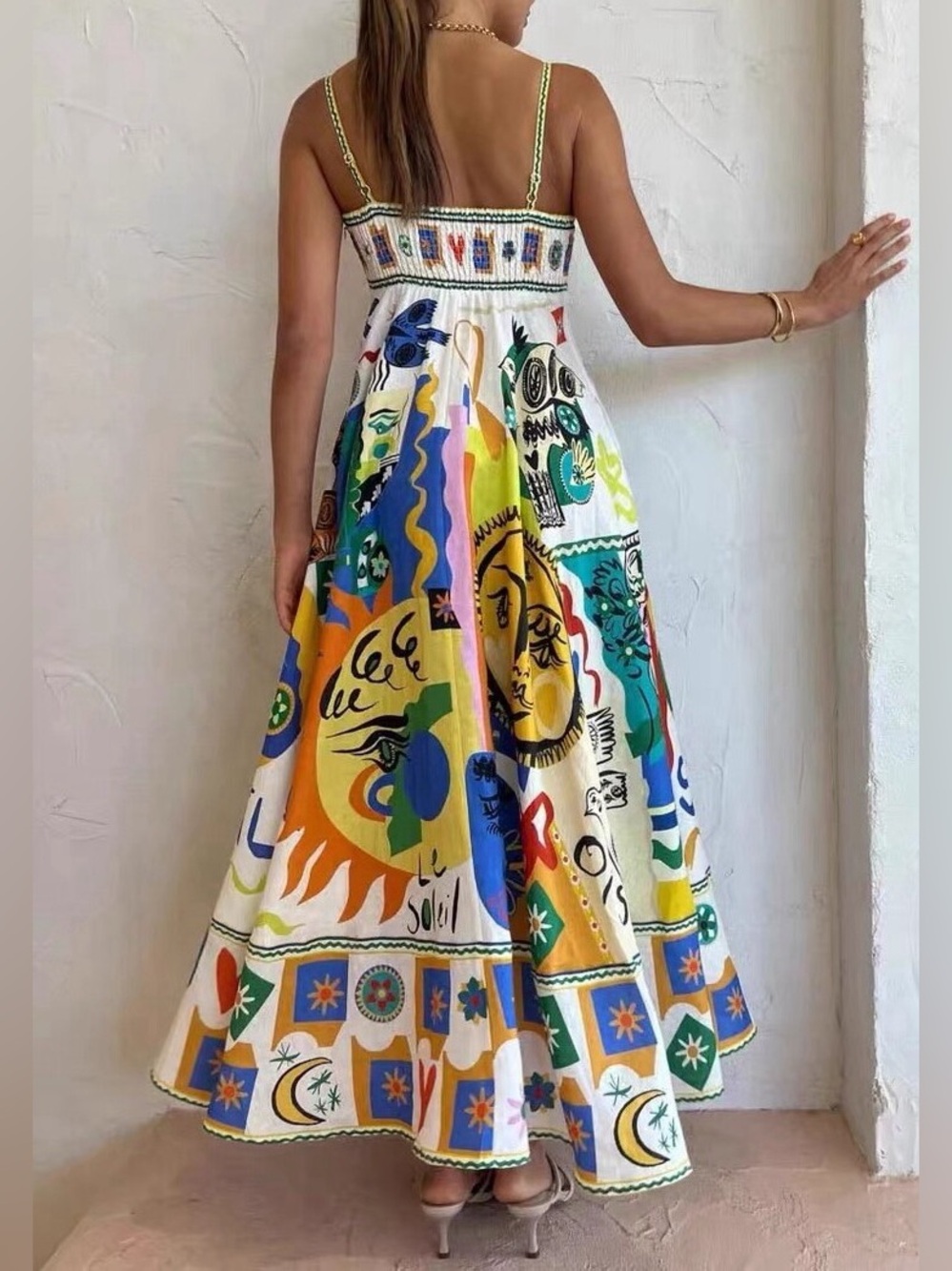 Boho Soleil Vibrant Print Maxi Dress - Picture 2 of 7